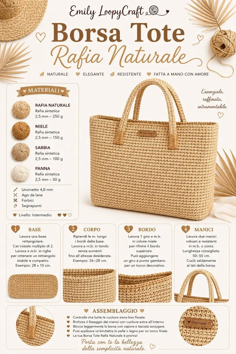 Borsa Tote in Rafia Naturale all'Uncinetto, un accessorio di classe