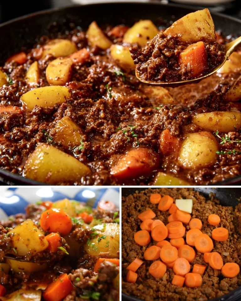 Piatto di carne macinata e patate per cena veloce