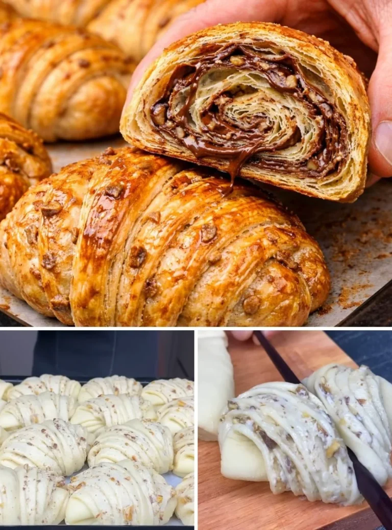Croissant Tedeschi con Noci e Cioccolato appena sfornati.