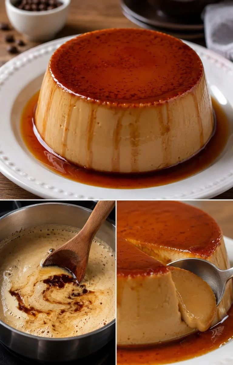 Flan al caffè rapido senza forno pronto da servire