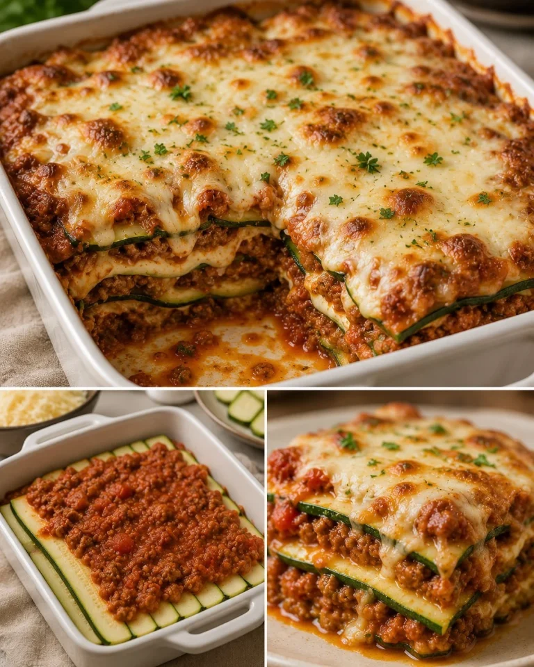 Lasagna di zucchine senza pasta pronta da servire in una pirofila