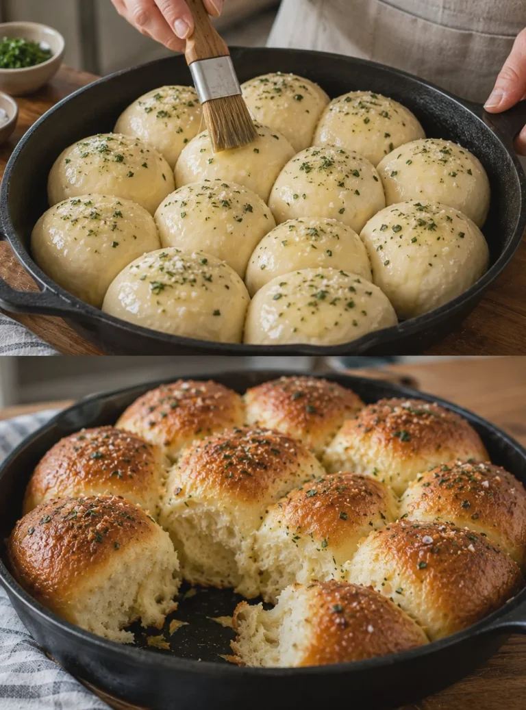 Panini alla Skillet con Sale Marino e Erbe pronti da servire