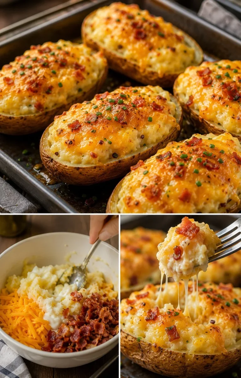 Patate ripiene di pancetta e formaggio