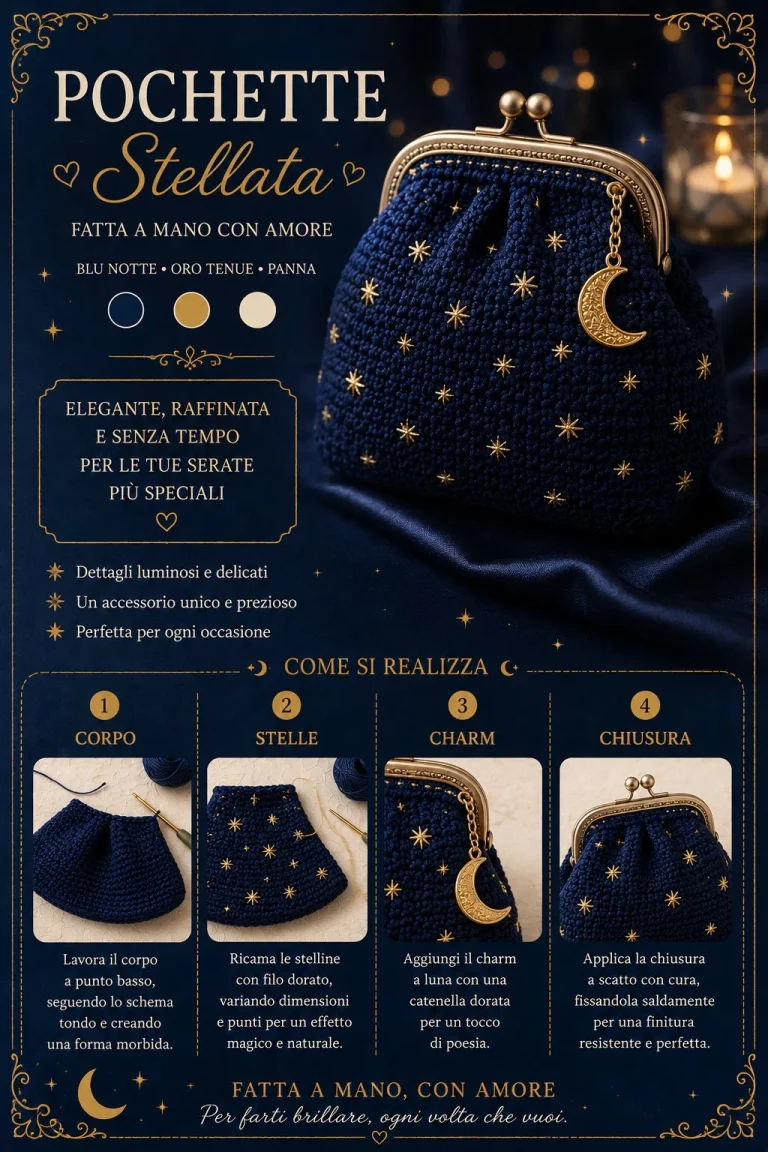 Tutorial uncinetto per pochette elegante da sera Notte di Ferragosto