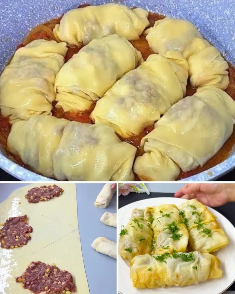 Ravioli di carne con ripieno succulento serviti su un piatto di ceramica
