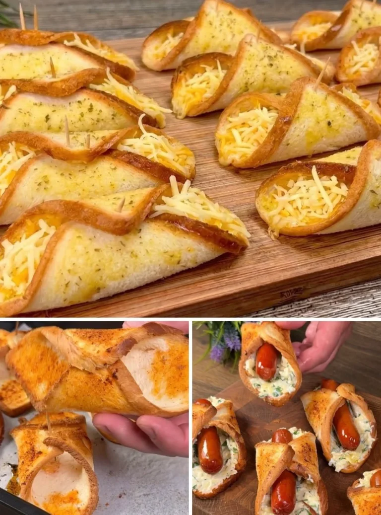 Toast Snack con salsiccia e formaggio servito su un piatto
