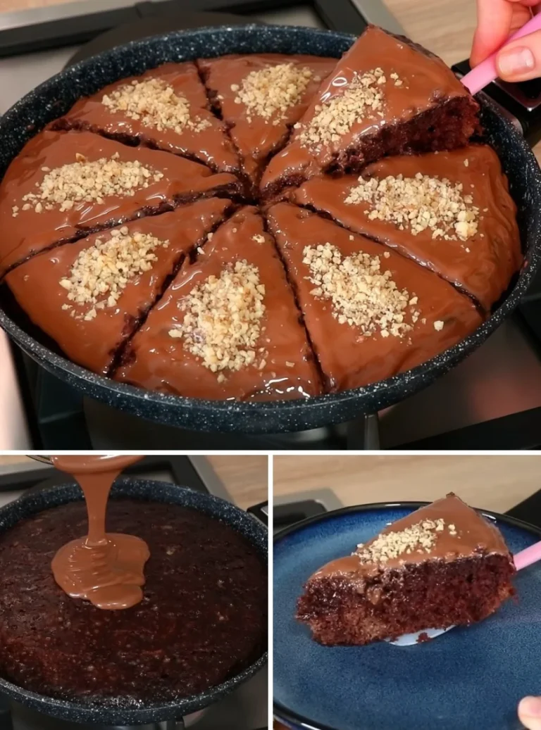 Torta al cioccolato in padella pronta da servire