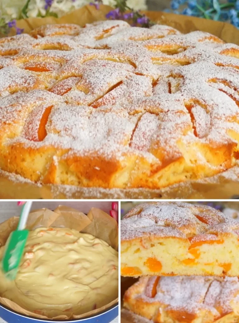 Torta di albicocche appena sfornata su un piatto elegante