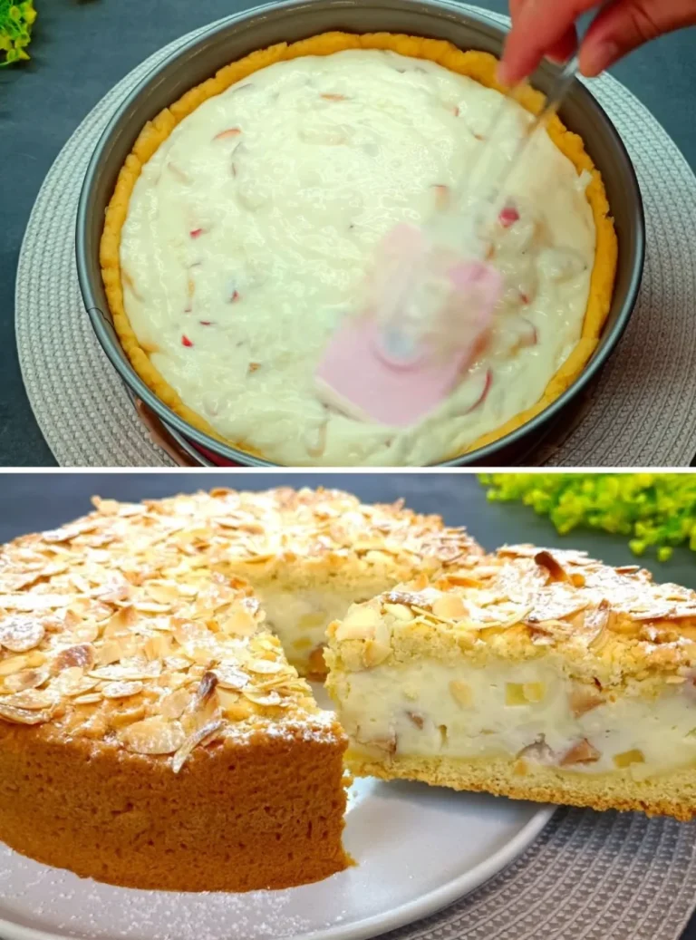 Torta di Mele Crema con fette di mela e crema delicata