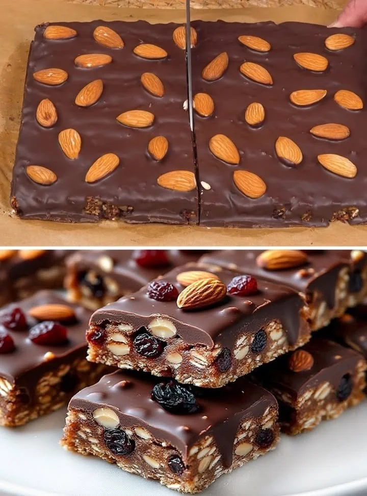 Barrette al cioccolato homemade, facili e golose, pronte da gustare.