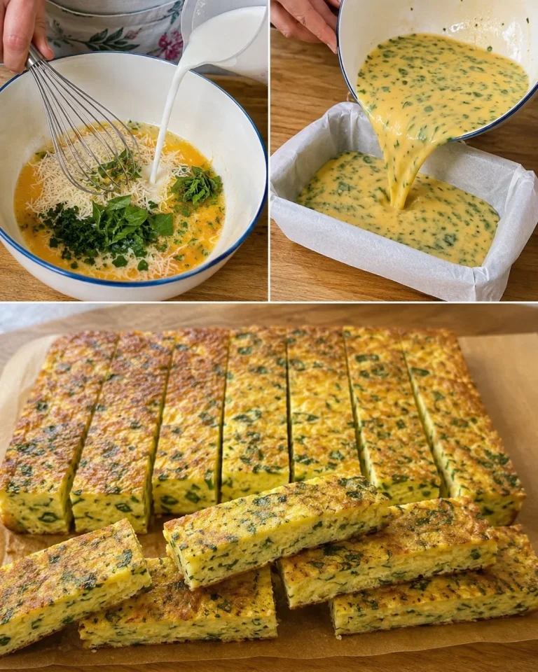 Bastoncini di frittata alle erbe serviti su un piatto bianco.
