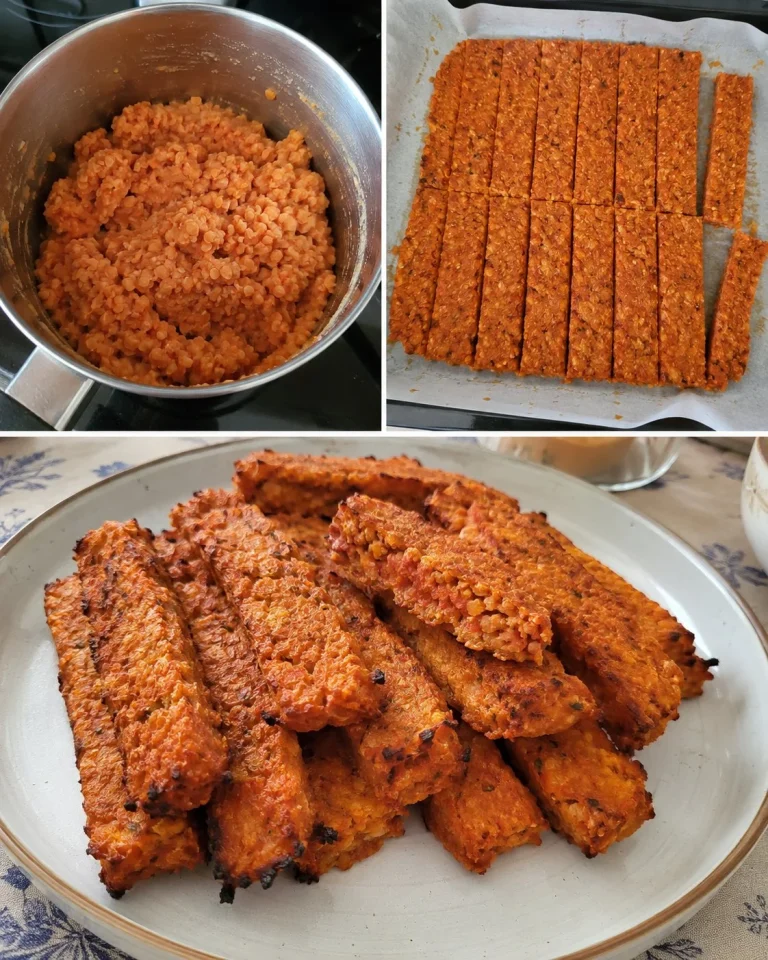 Bastoncini di lenticchie rosse al pomodoro, piatto sano e gustoso