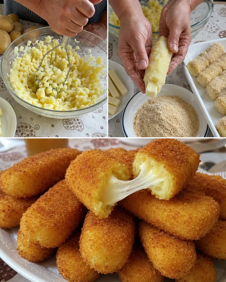 Bastoncini di patate croccanti con scamorza filante