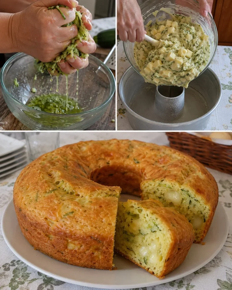 Ciambella salata di zucchine e provola fresca e appetitosa