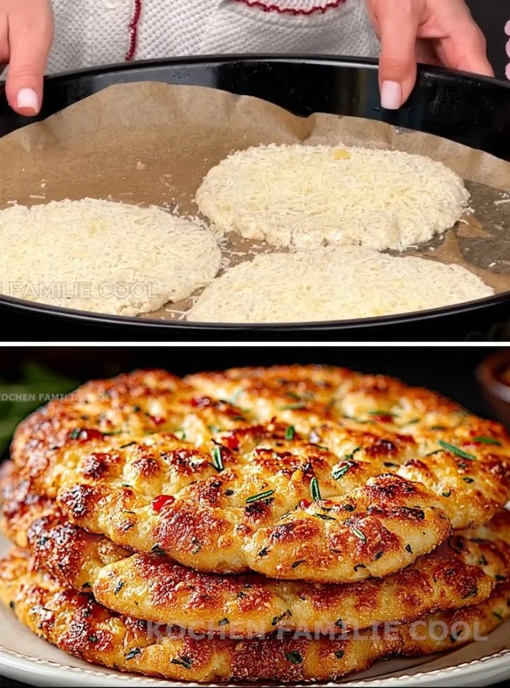 Flatbread con formaggio cottage e hummus cremoso su un piatto