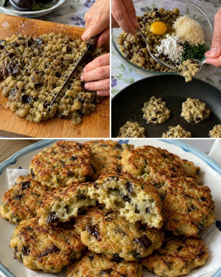 Frittelle morbide di melanzane e parmigiano pronte da gustare