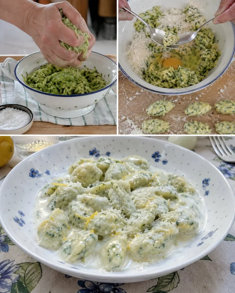 Gnocchetti di zucchine con salsa di yogurt, piatto delizioso e sano.