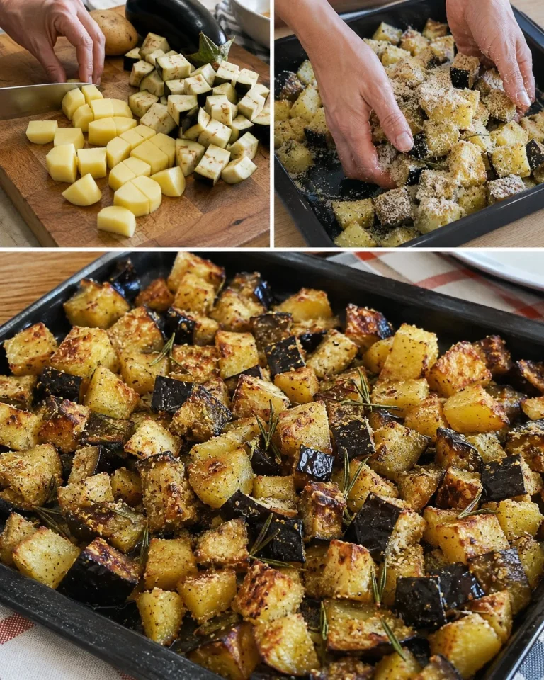 Melanzane e patate sabbiose al forno, ricetta deliziosa e facile da seguire.