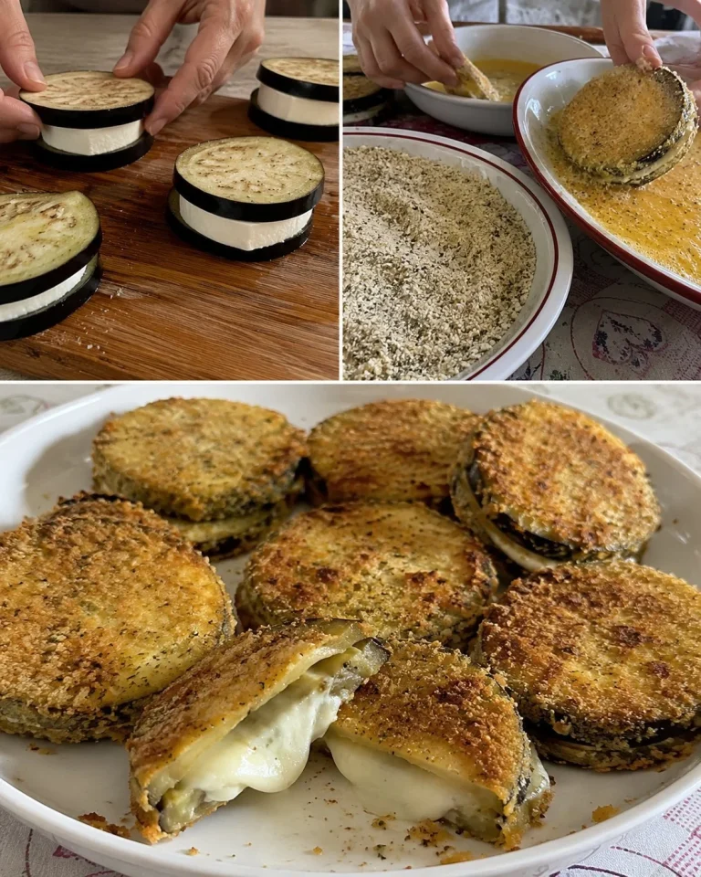 Melanzane in carrozza al forno, un piatto italiano delizioso e croccante.