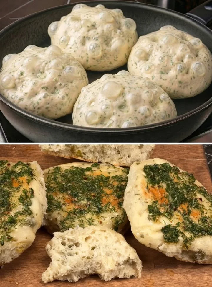 Pane all'aglio fatto in casa senza forno e senza impastare