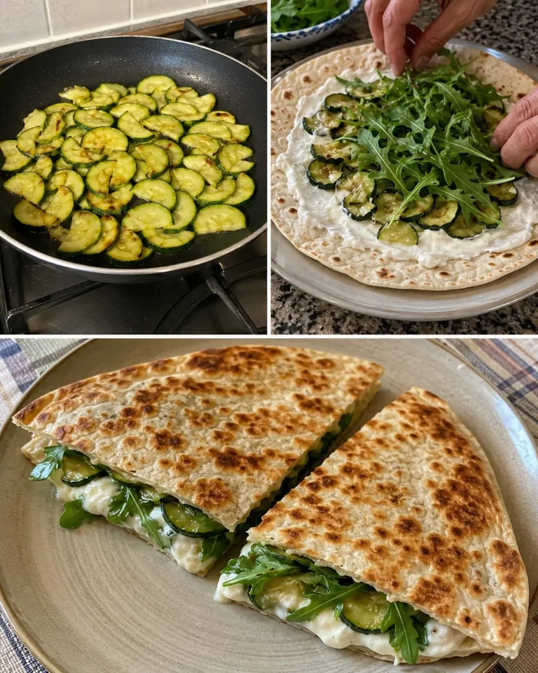 Piadina croccante alle zucchine con stracchino e rucola