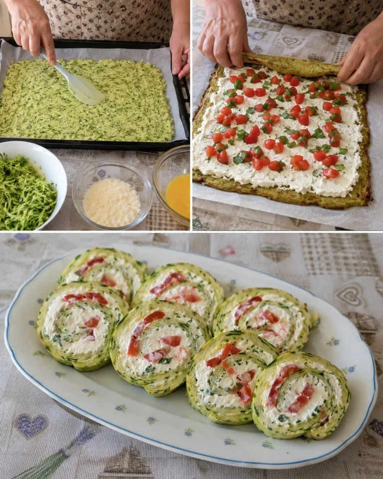 Rotolo di zucchine farcito con ricotta e pomodorini freschi