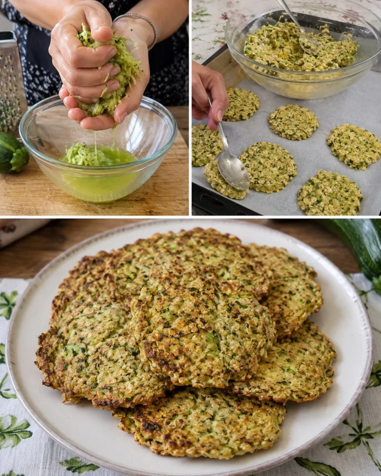 Schiacciatine croccanti di zucchine e avena appena sfornate.