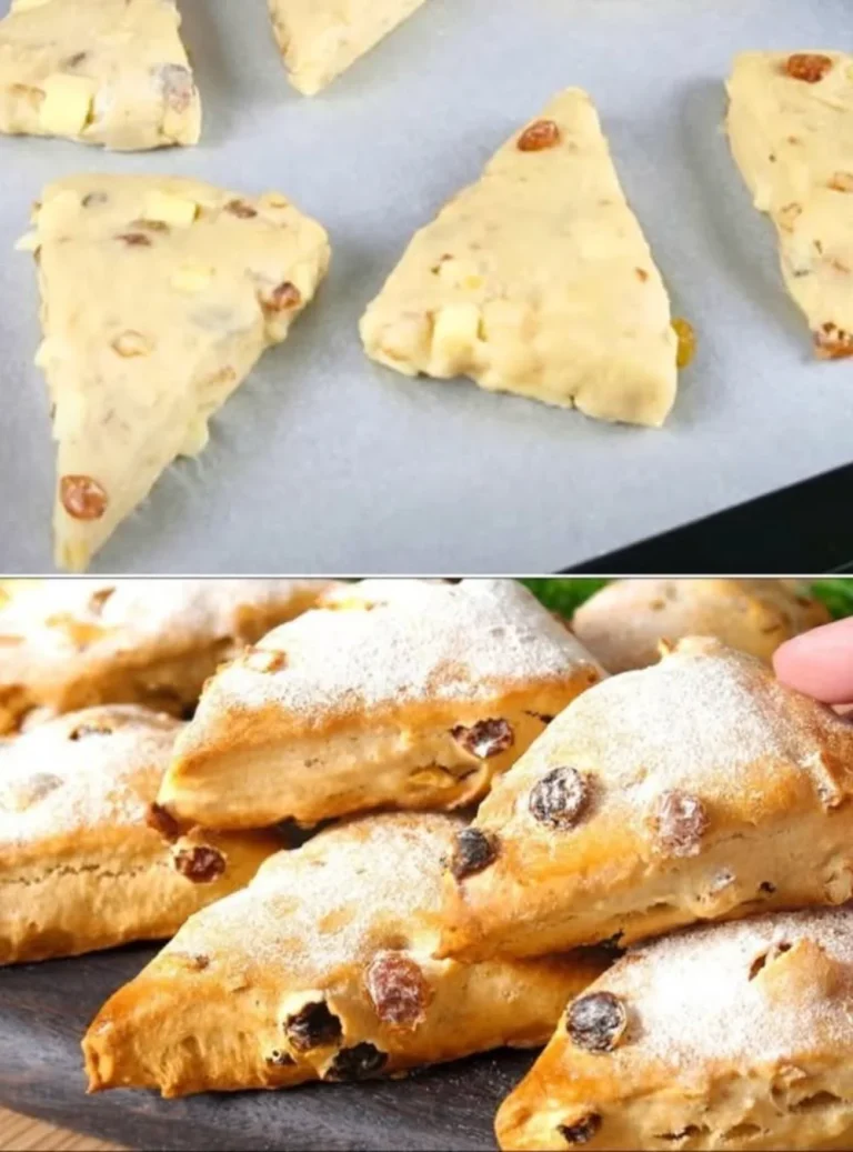 Scones di mele e noci appena sfornati su un piatto elegante