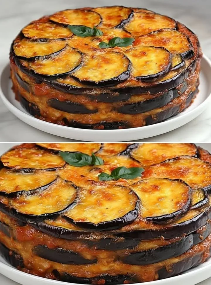 Torta di melanzane incredibilmente deliziosa servita con contorni freschi