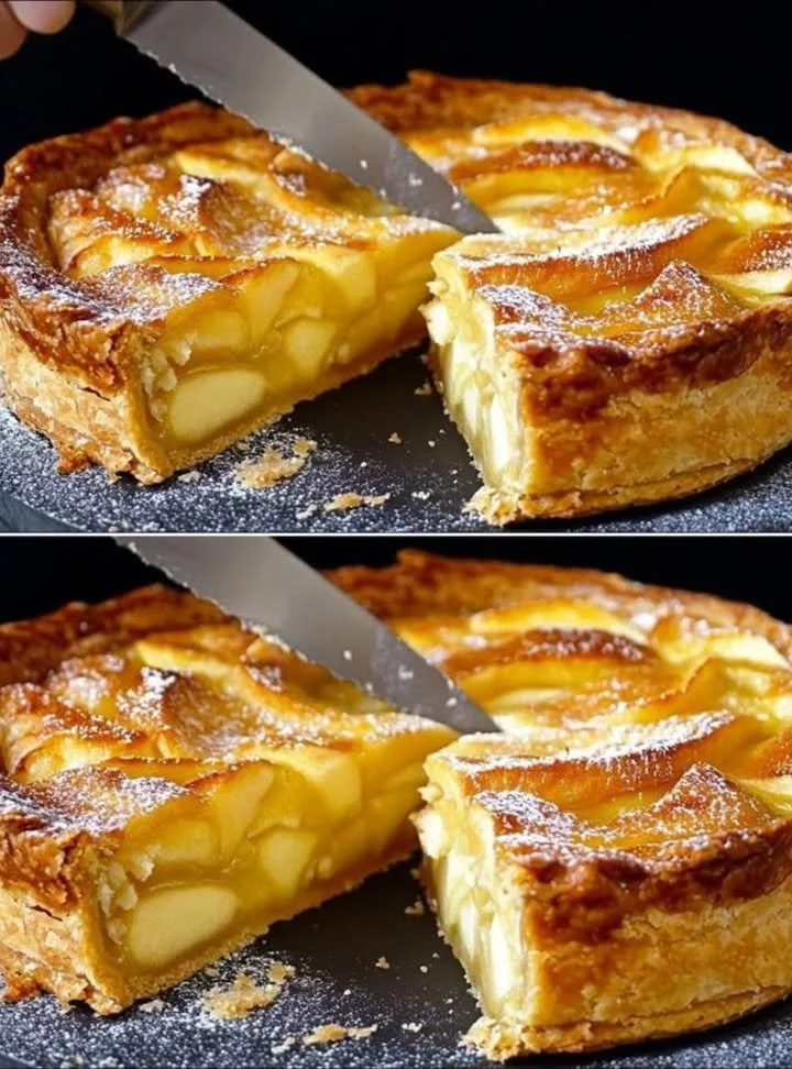 Torta di mele soffice con quattro ingredienti, facile da preparare.