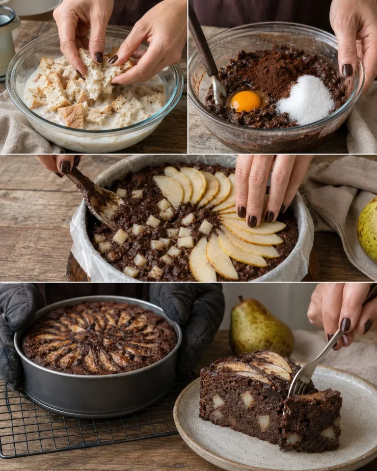 Torta di pane al cacao e pere, un dolce tradizionale italiano