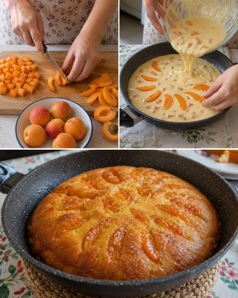 Torta yogurt e albicocche cotta in padella, dolce fresco e semplice