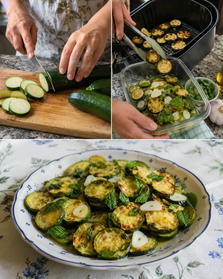 Zucchine alla scapece preparate in friggitrice ad aria, piatto gustoso e sano.