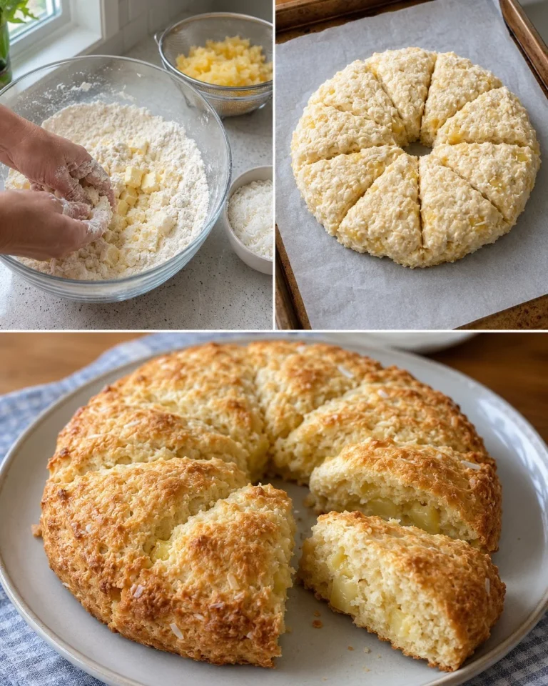 Anello di scone all'ananas e cocco: dolce facile e delizioso