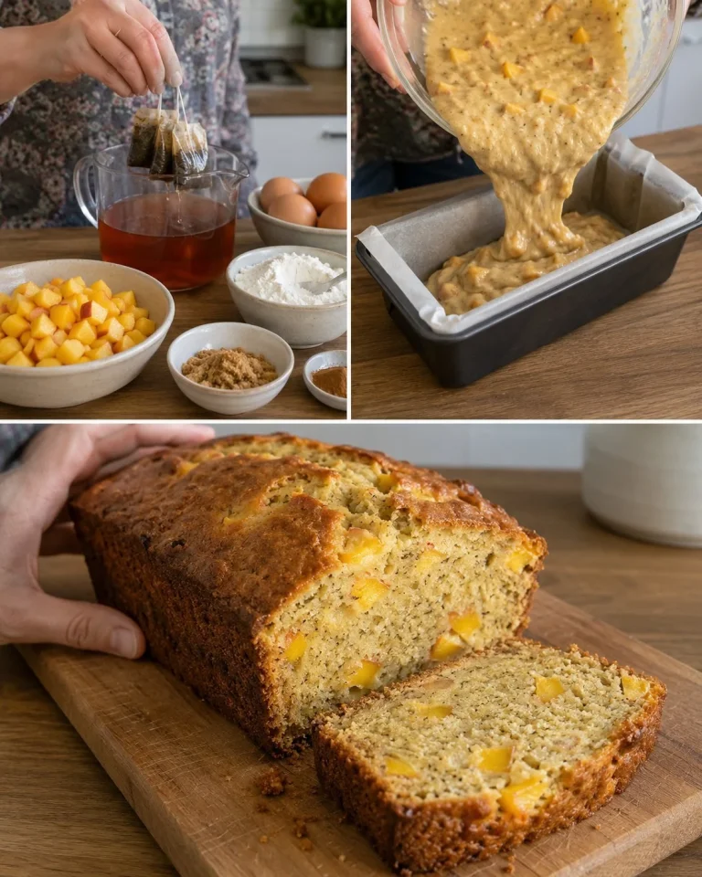 Cake al tè rooibos e pesche, dolce semplice e aromatico