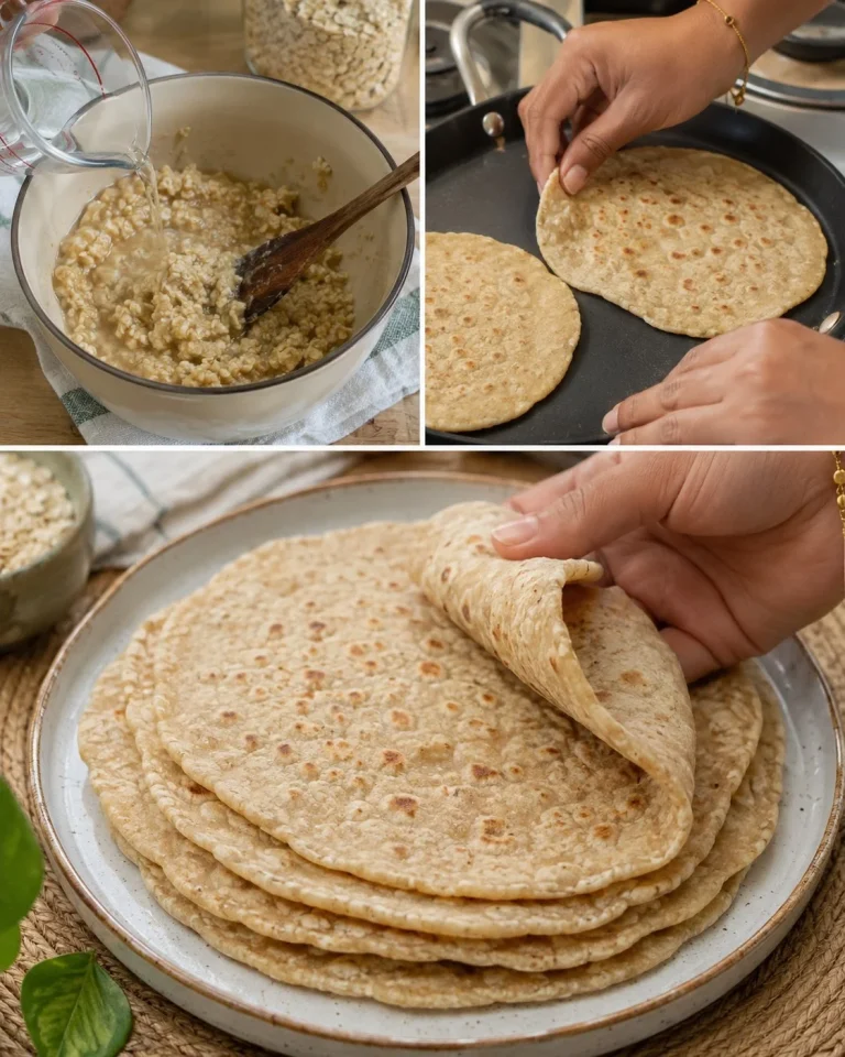 Flatbreads di avena freschi serviti per una colazione sana
