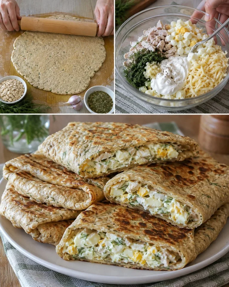 Flatbreads di avena farciti con uova e formaggio