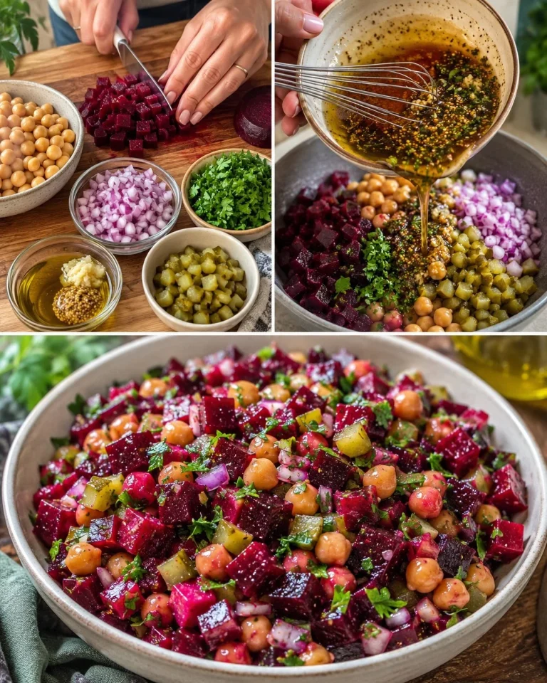 insalata mediterranea con barbabietole e ceci colorata e nutriente