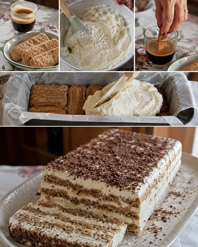 Mattonella fredda al caffè con ricotta e biscotti, un dessert estivo delizioso