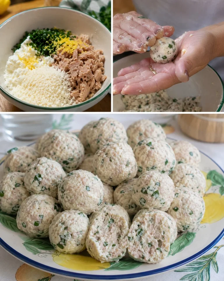 Polpettine fredde di ricotta e tonno al limone pronte da servire