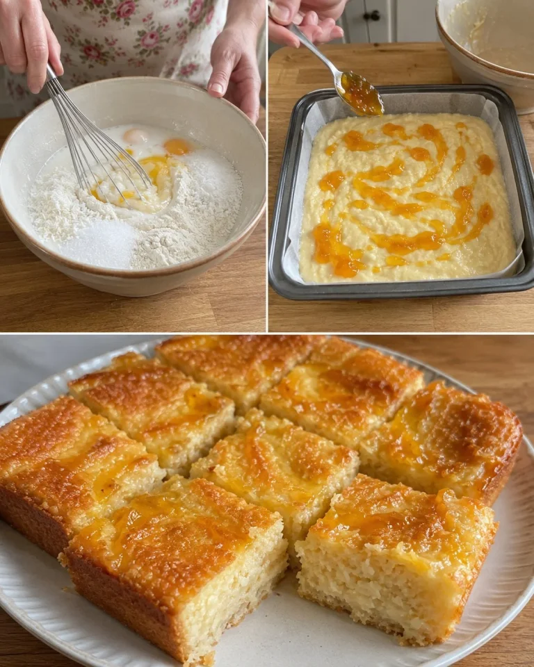 Pudding al cocco e marmellata preparato con ingredienti freschi