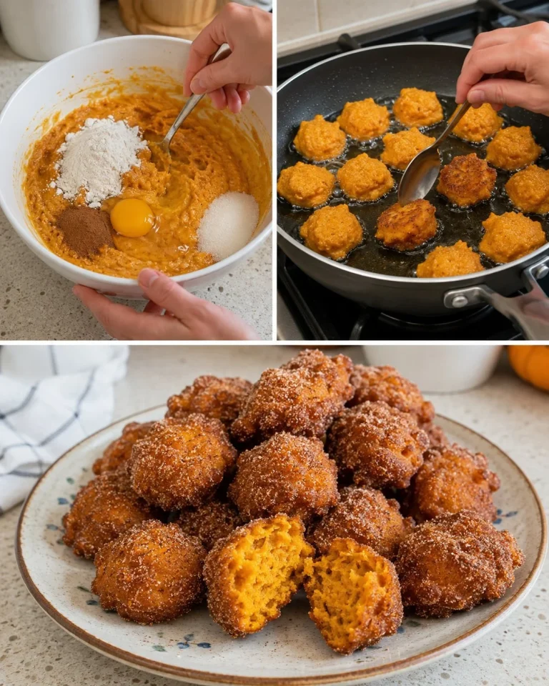 Frittelle di zucca speziate alla cannella appena fritte su un piatto