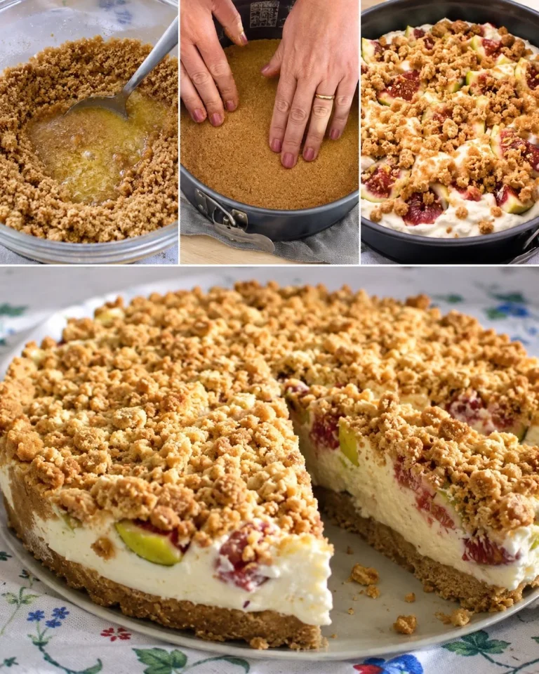 Sbriciolata fredda con yogurt e fichi, un dolce delizioso e rinfrescante.