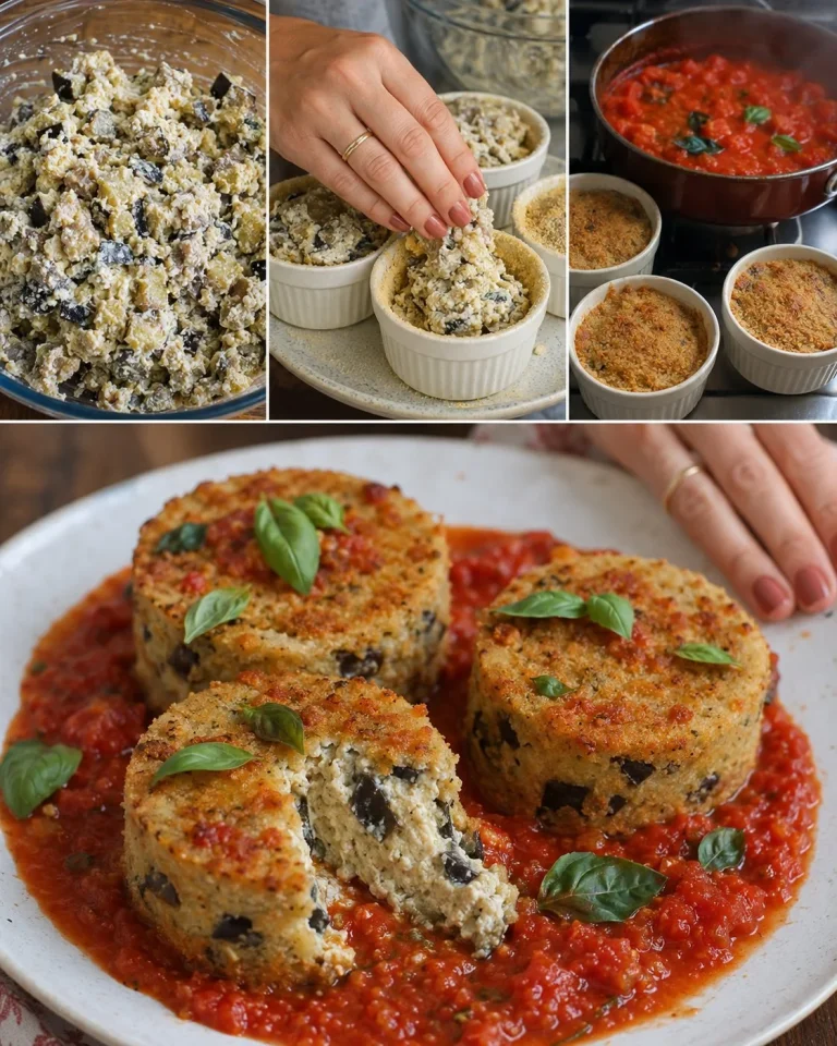 Sformatini di melanzane e ricotta al pomodoro - piatto facile e saporito