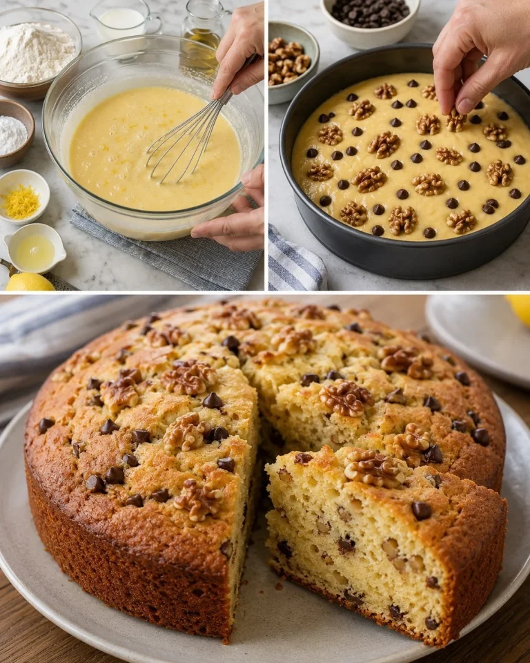 Snack Cake al Limone e Noci su un piatto decorato