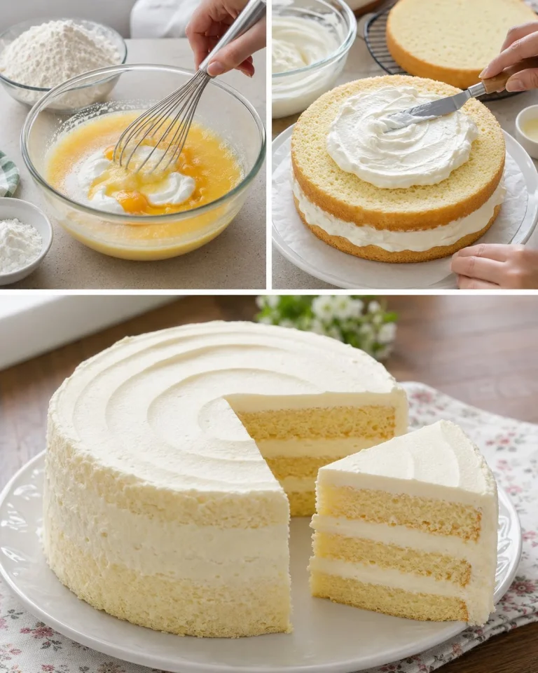 Torta a strati con crema su base di yogurt decorata con frutta fresca