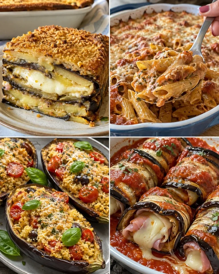 Piatti deliziosi con melanzane per una cena rapida e saporita.