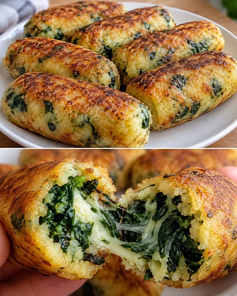 Involtini di patate e spinaci preparati con cura e presentati in un piatto.