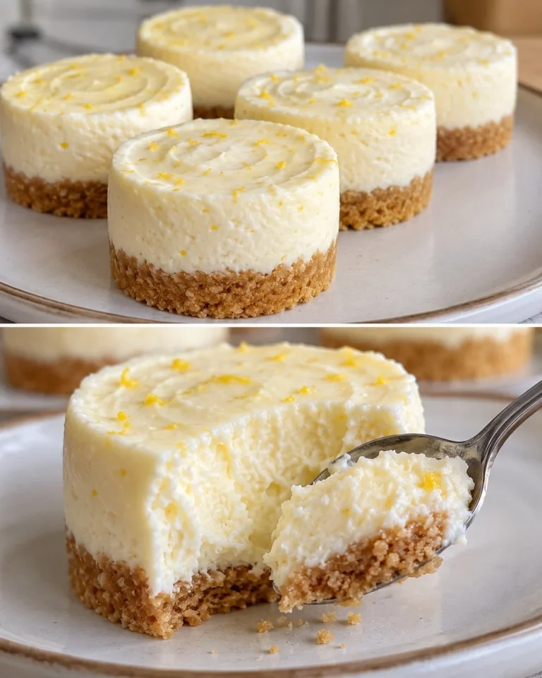 Mini cheesecake al limone e ricotta serviti su un piatto decorativo