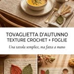 Tovaglietta autunnale in crochet con foglie dai colori caldi